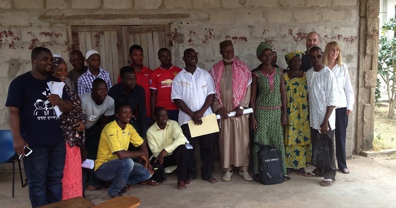 Imran Madden, from Islamic Relief, with faith leaders and a representative from CAFOD.
