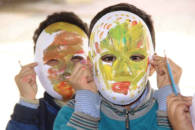Children playing as part of the project