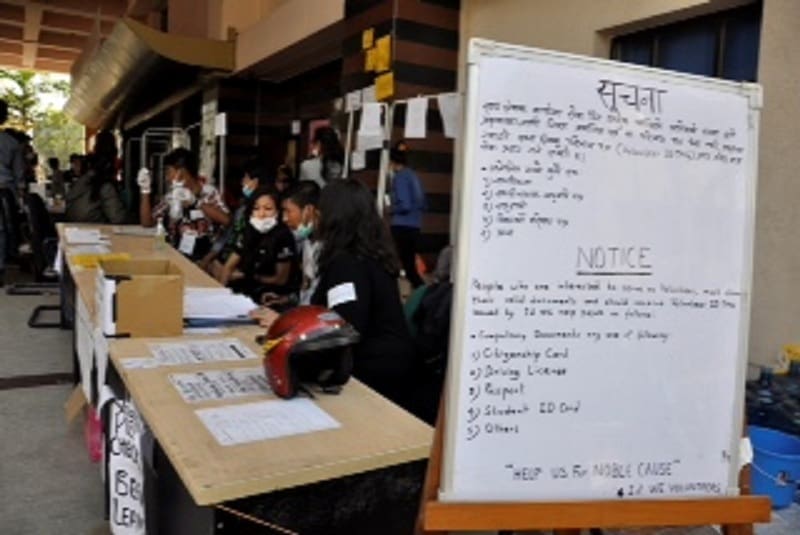 The volunteers desk at the hospital